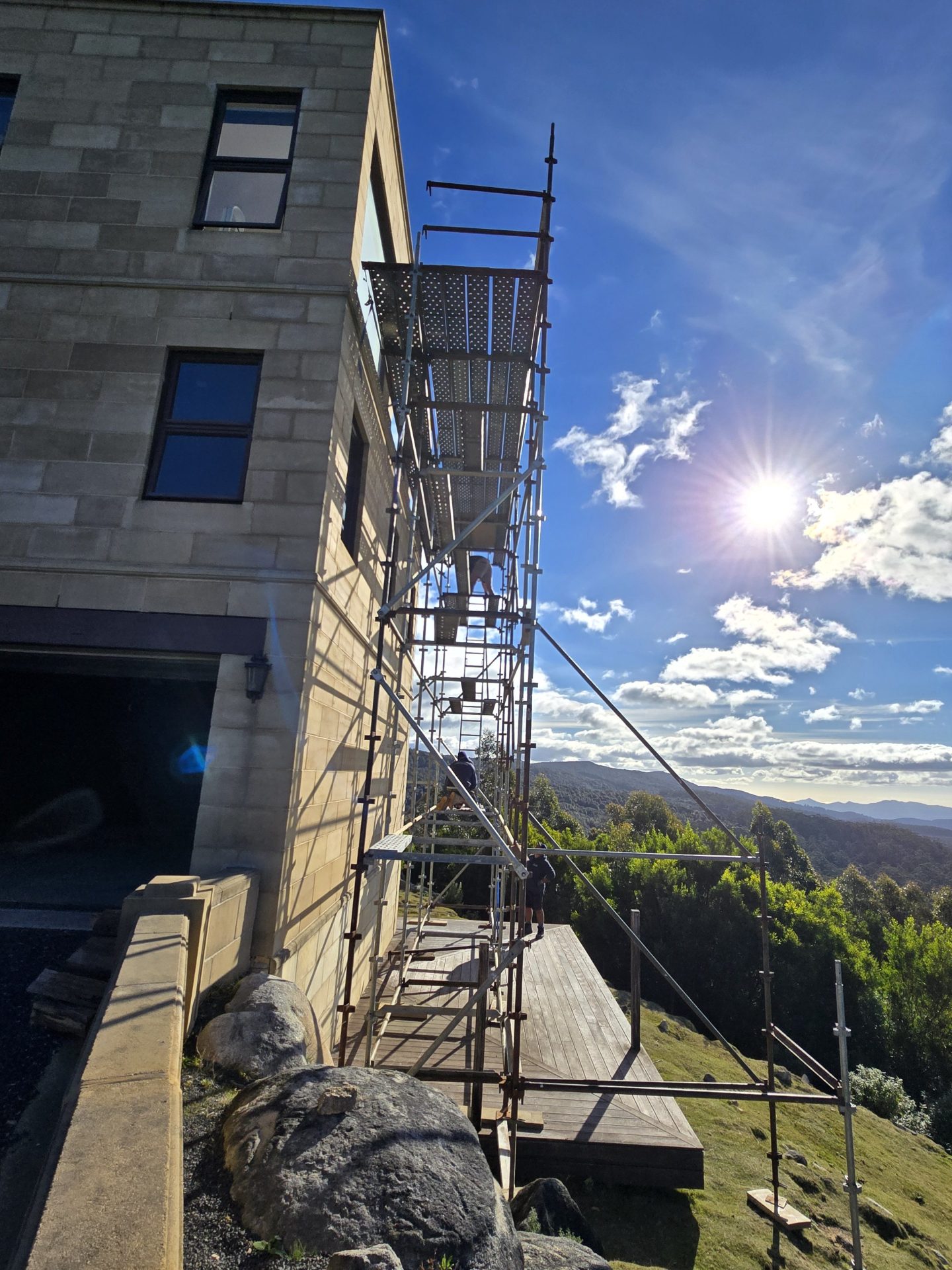 Picture of scaffolding set up before